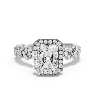 Image for Radiant Pave Halo Ring with Twist Pave band