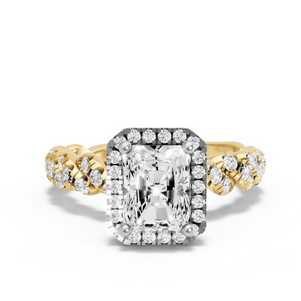 Image for Radiant Pave Halo Ring with Twist Pave band