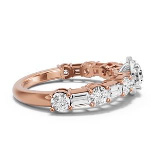 Image for Round Pave Halo Ring with Alternating Baguette band