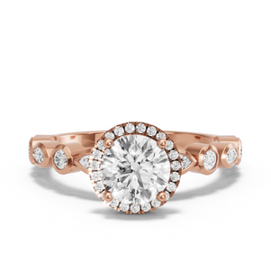 Image for Round Pave Halo Ring with Alternating Marquise band