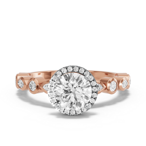 Image for Round Pave Halo Ring with Alternating Marquise band