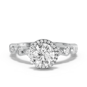 Image for Round Pave Halo Ring with Alternating Marquise band