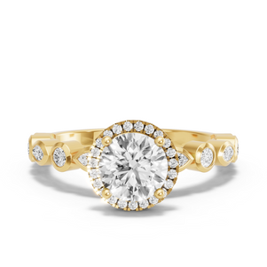 Image for Round Pave Halo Ring with Alternating Marquise band