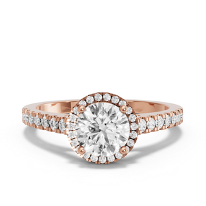 Image for Round Pave Halo Ring with Cathedral Pave band