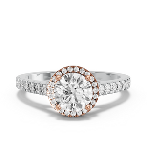 Image for Round Pave Halo Ring with Cathedral Pave band