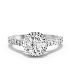 Image for Round Pave Halo Ring with Cathedral Pave band