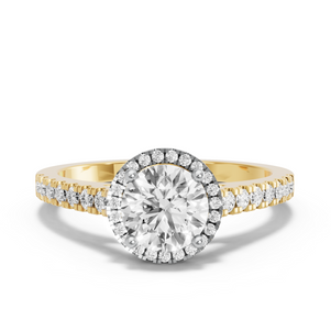Image for Round Pave Halo Ring with Cathedral Pave band
