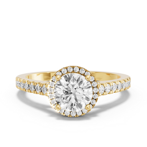 Image for Round Pave Halo Ring with Cathedral Pave band