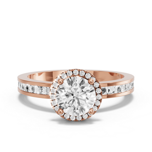 Image for Round Pave Halo Ring with Channel band