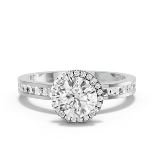 Image for Round Pave Halo Ring with Channel band