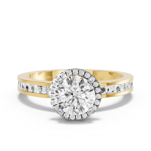 Image for Round Pave Halo Ring with Channel band