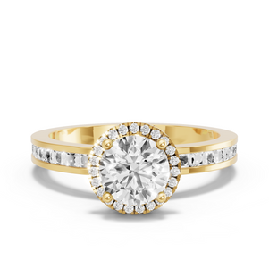 Image for Round Pave Halo Ring with Channel band