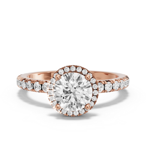 Image for Round Pave Halo Ring with French Pave band