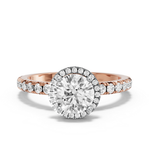 Image for Round Pave Halo Ring with French Pave band
