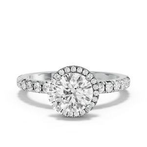 Image for Round Pave Halo Ring with French Pave band