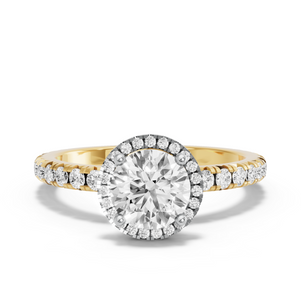 Image for Round Pave Halo Ring with French Pave band
