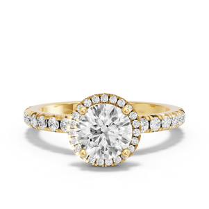 Image for Round Pave Halo Ring with French Pave band