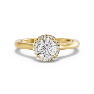 Image for Round Pave Halo Ring with Knife Edge Cathedral band