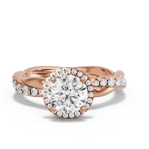 Image for Round Pave Halo Ring with Rope Pave band