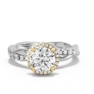Image for Round Pave Halo Ring with Rope Pave band