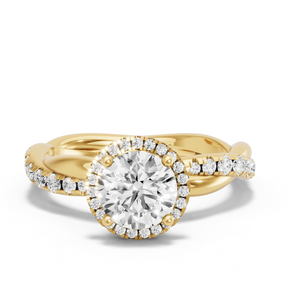 Image for Round Pave Halo Ring with Rope Pave band