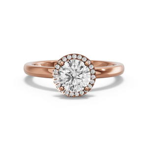 Image for Round Pave Halo Ring with Solitaire band