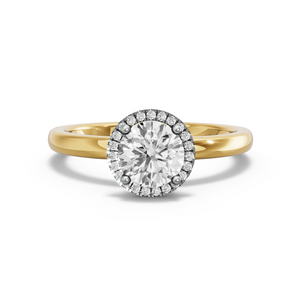 Image for Round Pave Halo Ring with Solitaire band