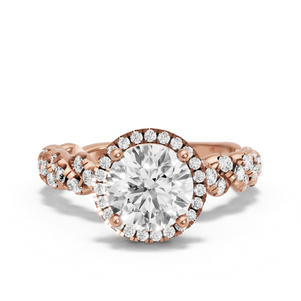 Image for Round Pave Halo Ring with Twist Pave band