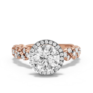 Image for Round Pave Halo Ring with Twist Pave band