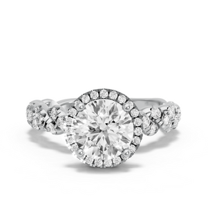 Image for Round Pave Halo Ring with Twist Pave band