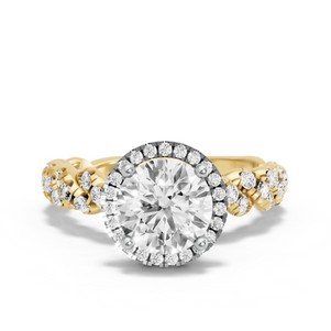 Image for Round Pave Halo Ring with Twist Pave band