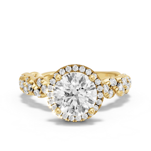 Image for Round Pave Halo Ring with Twist Pave band