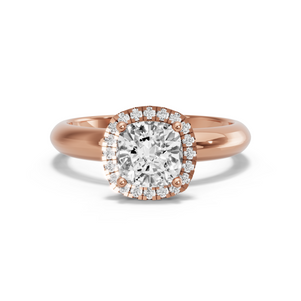 Image for Square Cushion Pave Halo Ring with Knife Edge Solitaire band