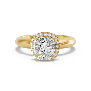 Image for Square Cushion Pave Halo Ring with Knife Edge Solitaire band