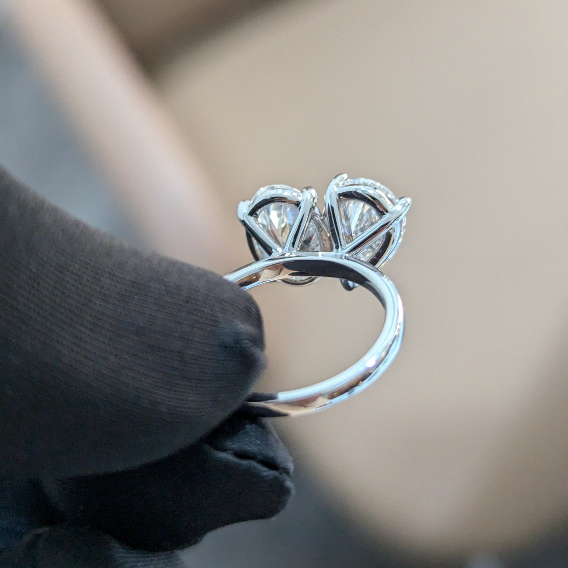 Oval & Pear 4.00ct Lab Grown Diamond Toi Et Moi Ring | IGI Certified