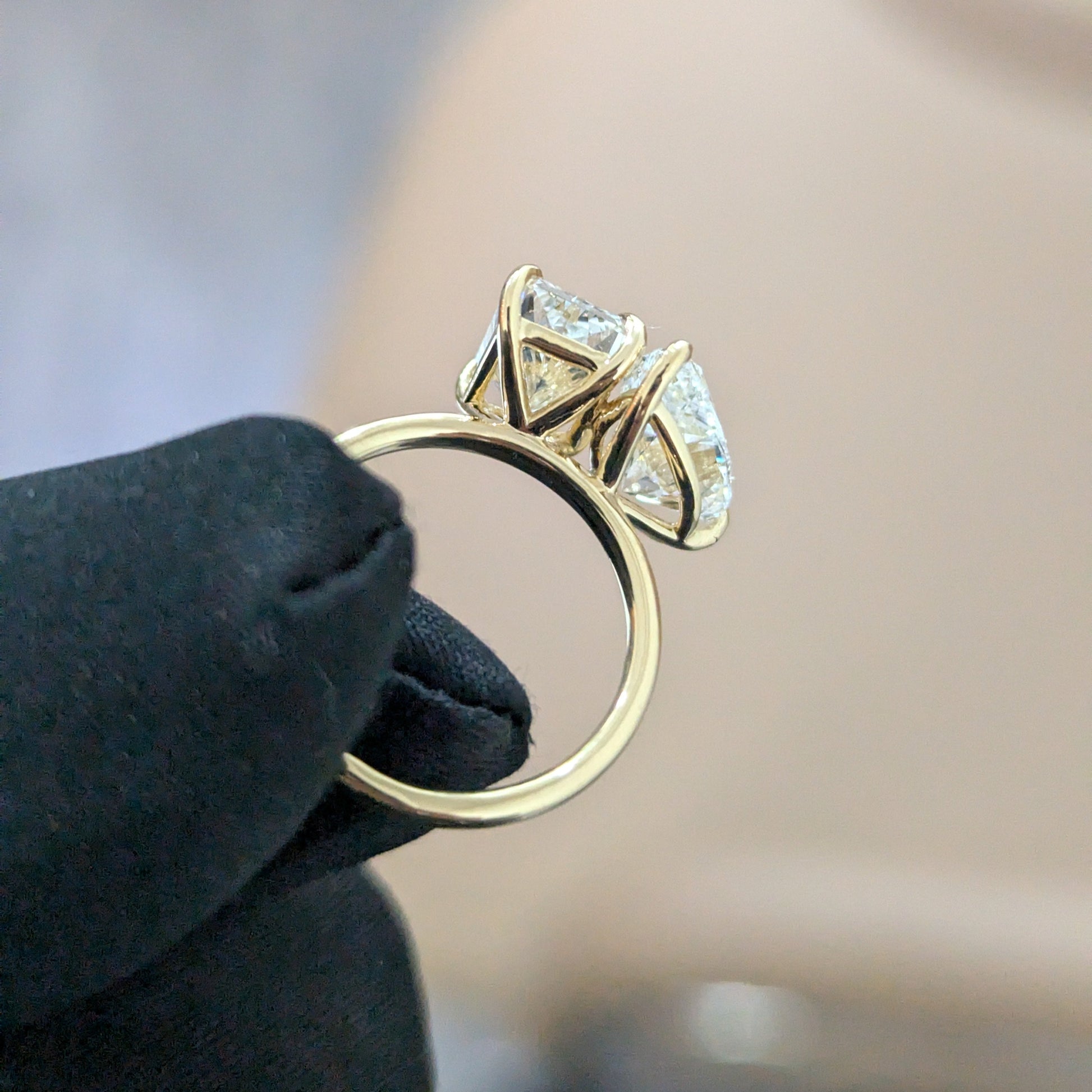 5.00ct Pear & Radiant Lab Diamond Toi Et Moi Ring | IGI Certified | Custom Gold Engagement Ring