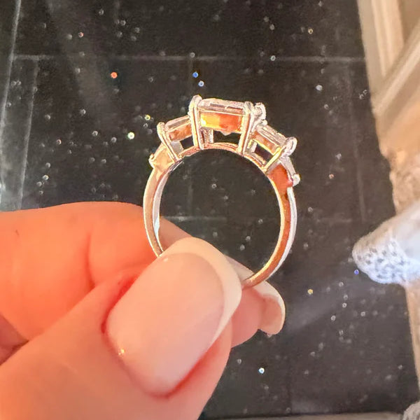 Custom Order - Patricia Biegel | 3CT Princess | Side Stones | D - FL | Platinum | Ring Size-6 | Part Payment 6