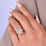 Minimal bezel setting engagement ring with pear lab grown diamond center