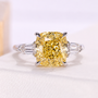 5.00 carat fancy yellow cushion cut diamond ring