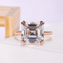 Asscher Cut Solitaire Engagement Ring in Rose Gold