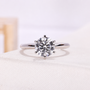 1.50 Carat Round Lab Grown Solitaire Engagement Ring with 6 prong setting