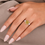 5.00 carat yellow cushion cut engagement ring by Antiquecut