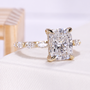 Yellow gold 3.0 carat cushion diamond engagement ring