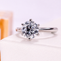 1.50 carat round diamond ring with 6 prong setting