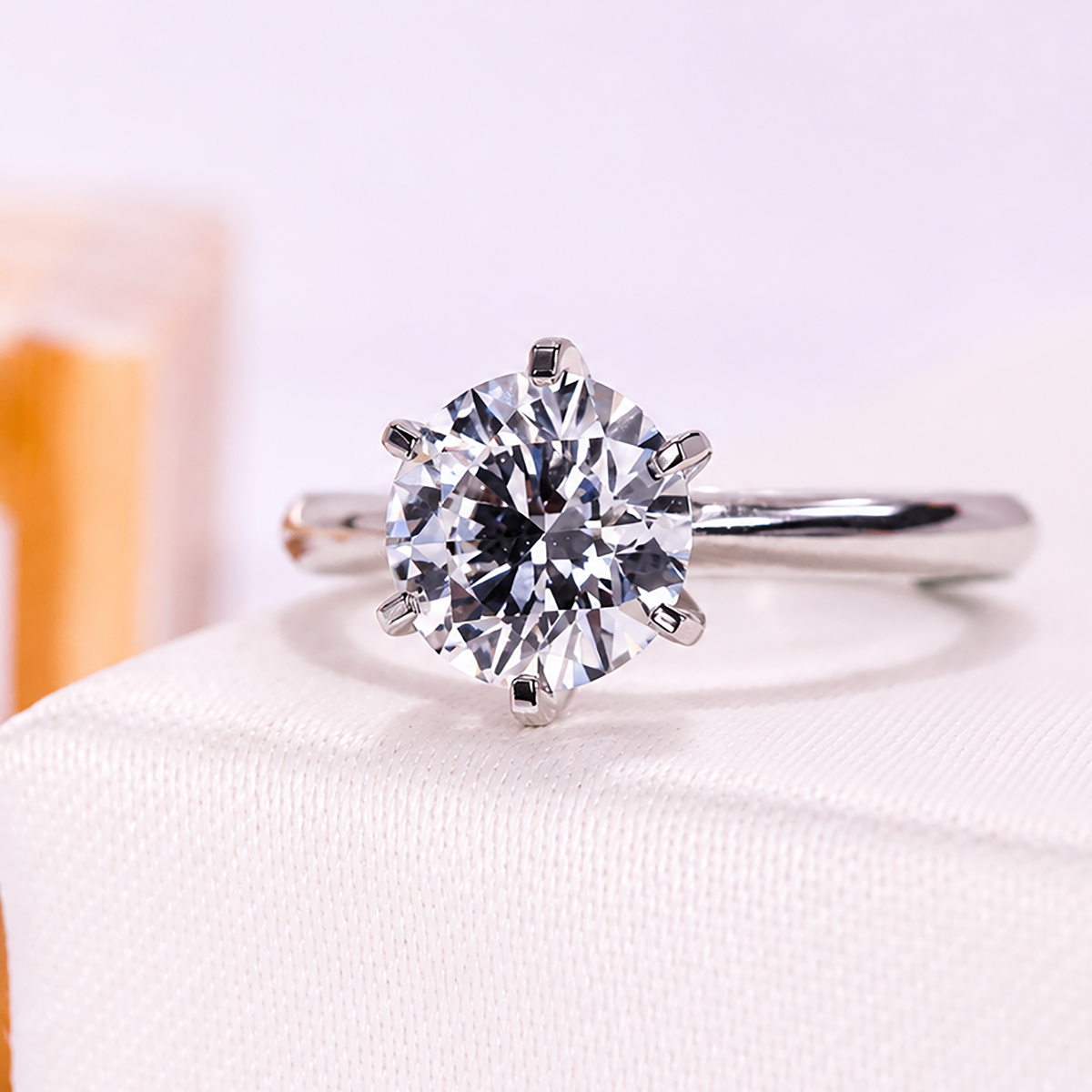 1.50 carat round diamond ring with 6 prong setting