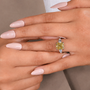 Lab grown fancy yellow diamond three stone ring