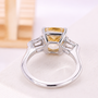 Custom yellow cushion cut lab grown diamond ring