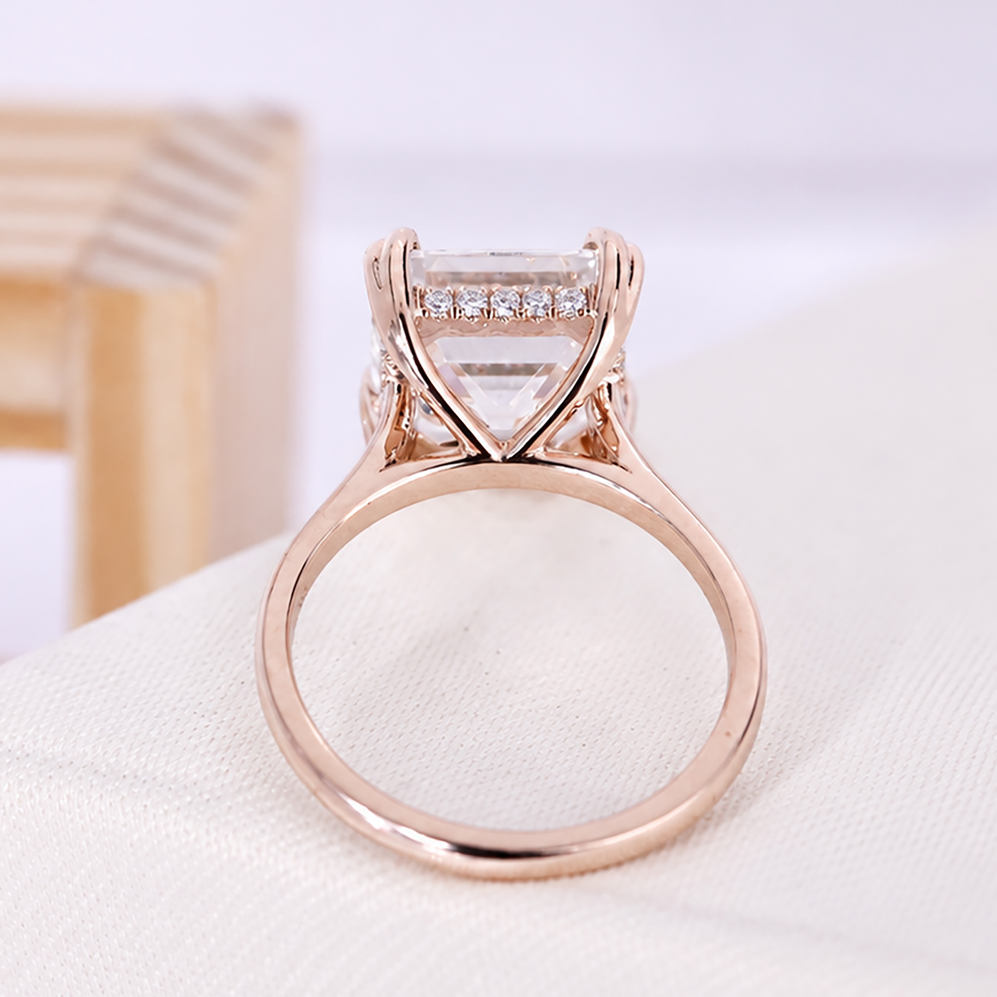 Asscher Cut Solitaire Lab Grown Diamond Ring