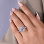 white gold oval shape engagement ring