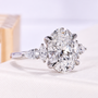 oval cut diamond ring in 4 claw prong setting